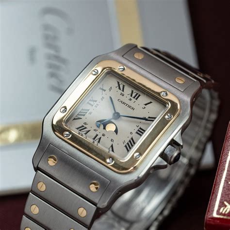 cartier santos moonphase automatic|cartier santos watch price.